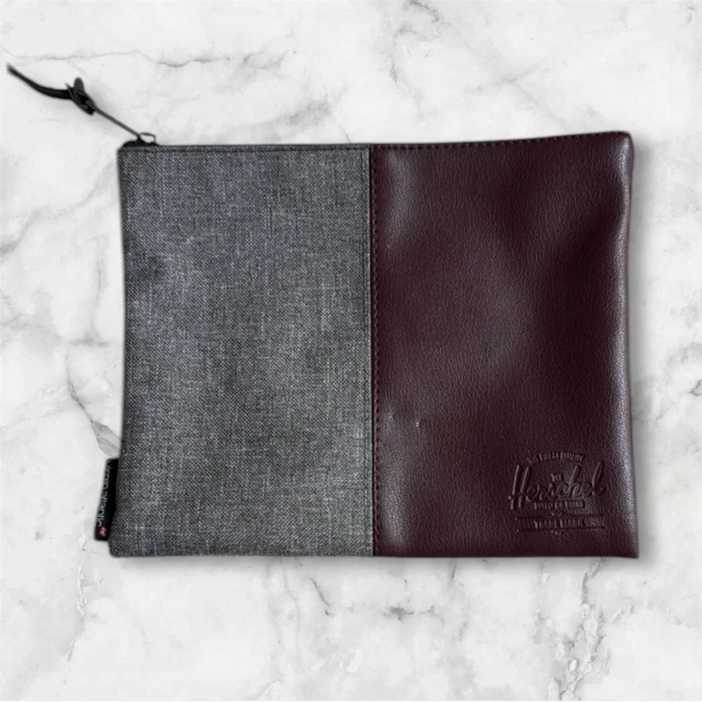 Herschel Gray and burgundy red Pouch